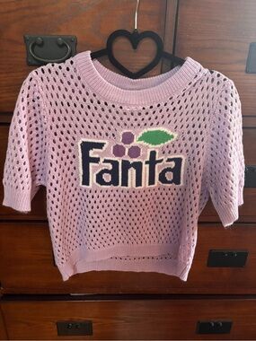 Purple Fanta Logo Knit Top, Coca-Cola Brand - Size Medium